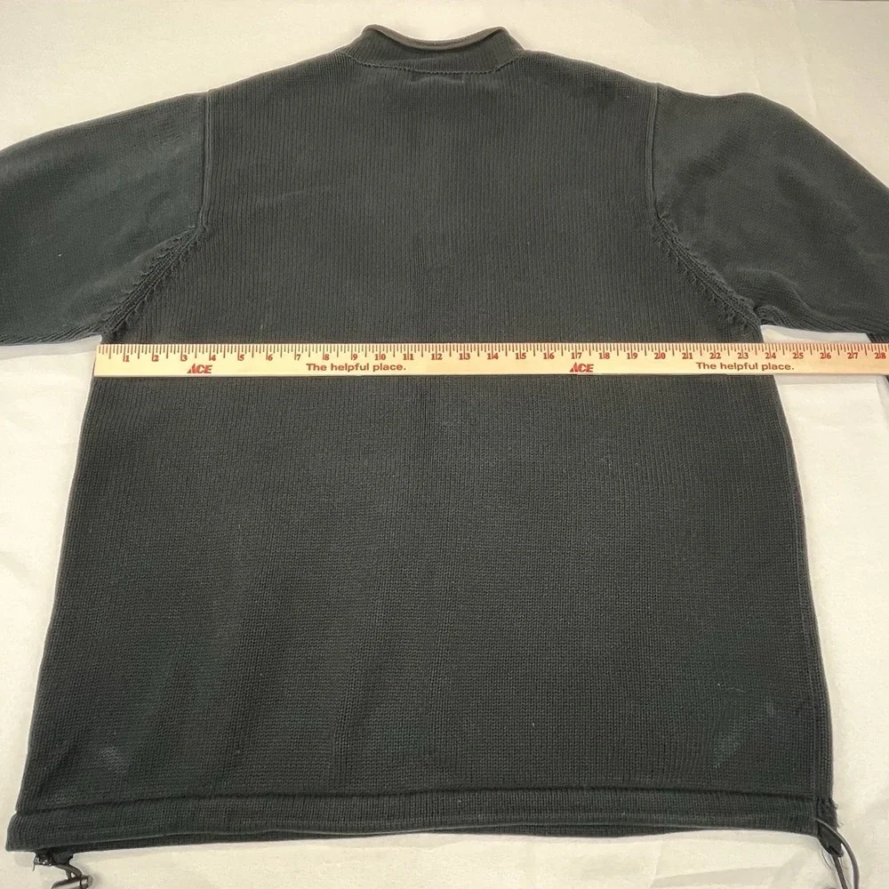 Eddie Bauer Sweater Mens XL Black‎ 1/4 Zip Long Sleeve Made in Australia